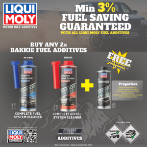 Bakkie Special – Buy one Fuel and one Diesel additive and get the oil additive for FREE.